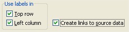 Consolidate dialog box checks