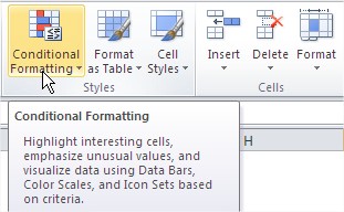 Excel Conditional Formatting Button Ribbon