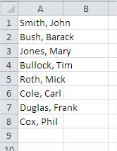 Excel Text to Columns Table