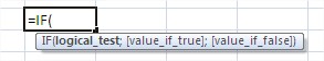 Excel if function logical test true false