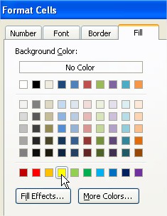 Format row fill