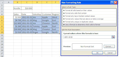 Format row formula