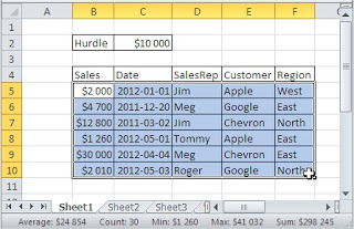 Format row select data