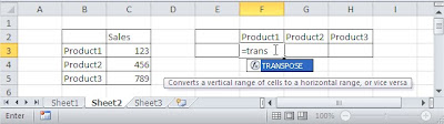 TRANSPOSE function array