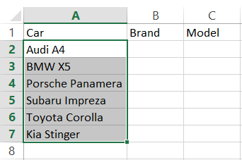 Text to Columns space delimited