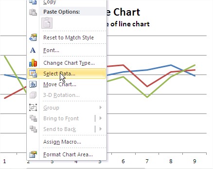 Excel Line Chart Select Data