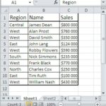 Excel sorting table