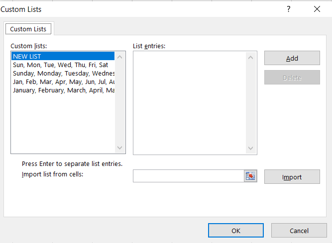 Filling Series Custom Lists