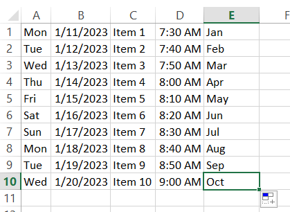 Filling Series defined lists