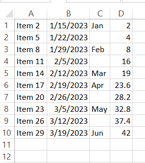 Filling pattern series