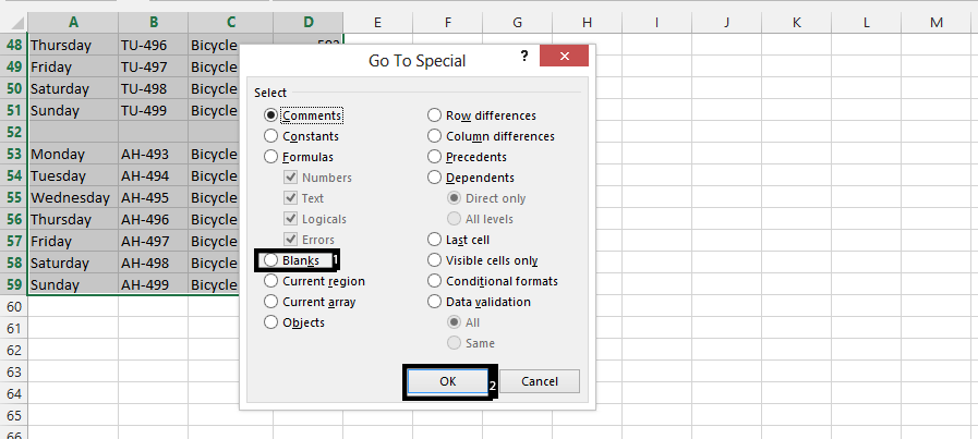 Excel sorting blanks