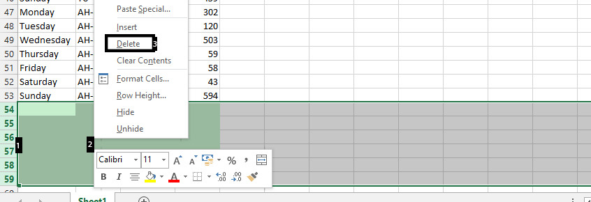 Excel sorting delete blanks