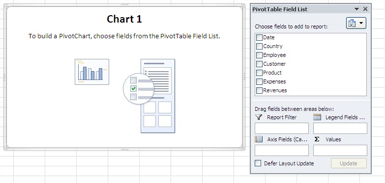 pivot chart inserting