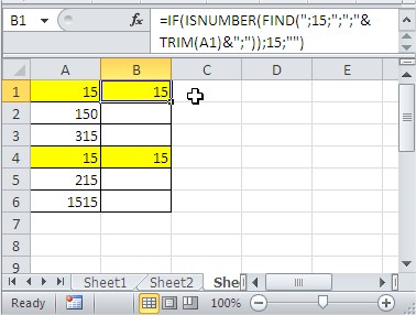 Excel find exact value