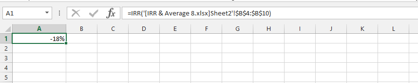 Using IRR from another Excel Document
