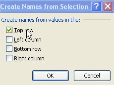 Create Names from Selection