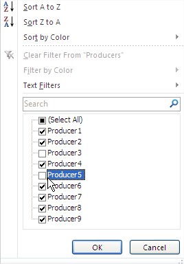 Filters Producers
