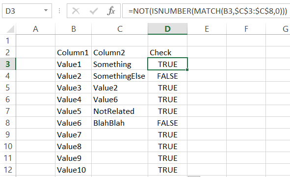 Match formula to find duplicates