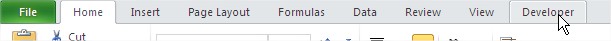 Excel Developer Tab Ribbon Developer