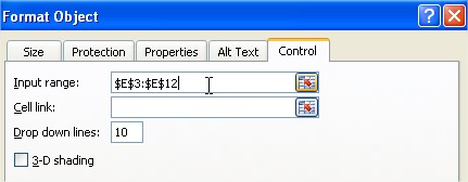 Combo box Format Object