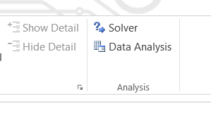 variance data analysis ribbon button