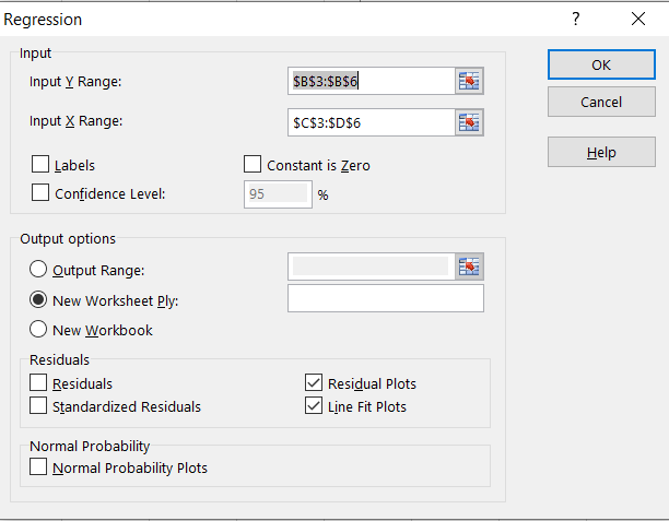 Multiple Regression Input and Residuals