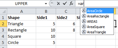 VBA own function formula bar