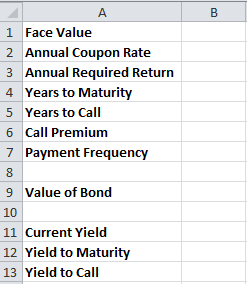 Yield table