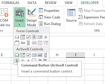 Command Button ActiveX