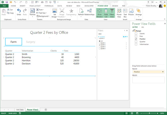 Excel addins Power View