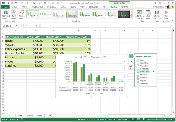 Excel addins Recommended Chart