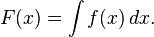 indefinite integral function