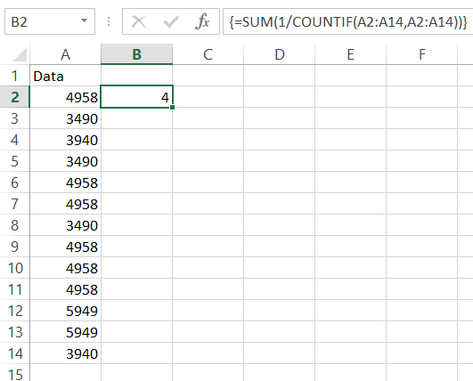 Sum Countif array formula to count unique values