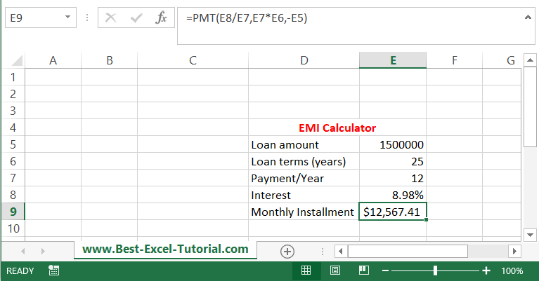 emi calculated