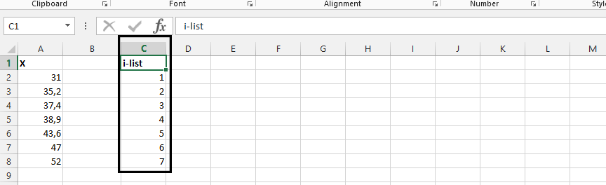 label iteration list