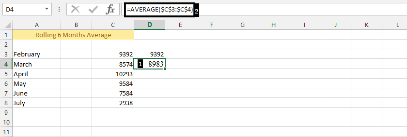 average function in Excel