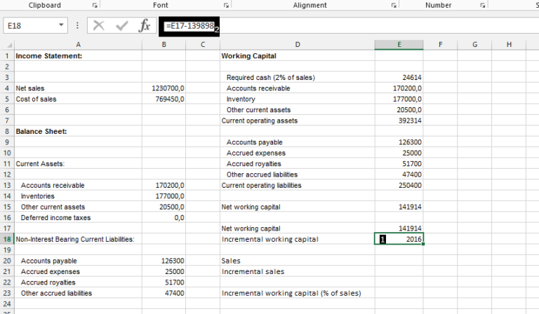 How to Calculate Incremental Working Capital - Best Excel Tutorial