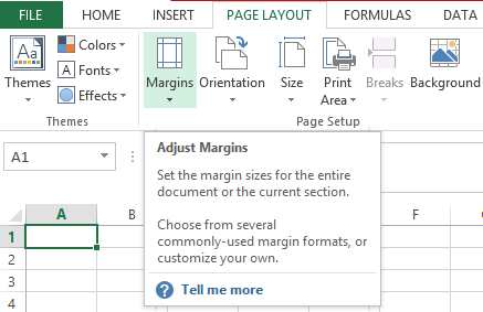 margins tab