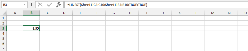 Linest on Different Spreadsheet