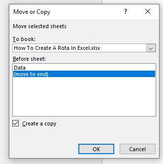 Move or Copy dialog box