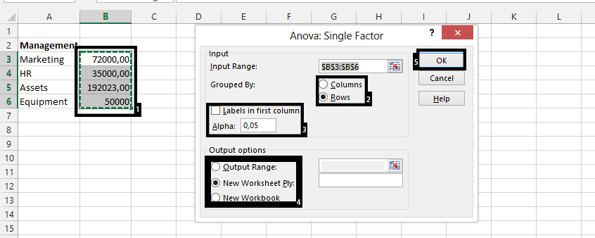 analysis toolpak highlight cells