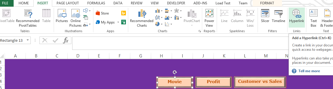 Interactive Dashboard hyperlink