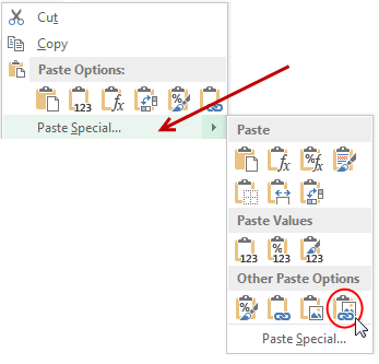 Interactive Charts paste linked picture