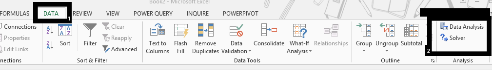 analysis toolpak ribbon data
