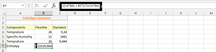 Enthalpy calculator