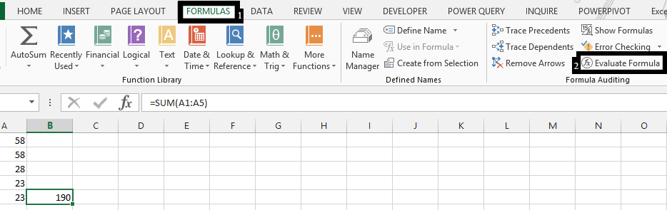 evaluate formula