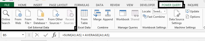 Power Query get external data