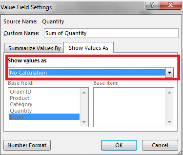 Pivot Table Show values as drop-down list