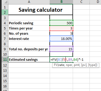 Savings deals rate calculator