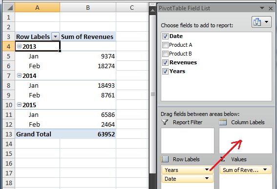 Row Labels Column Labels